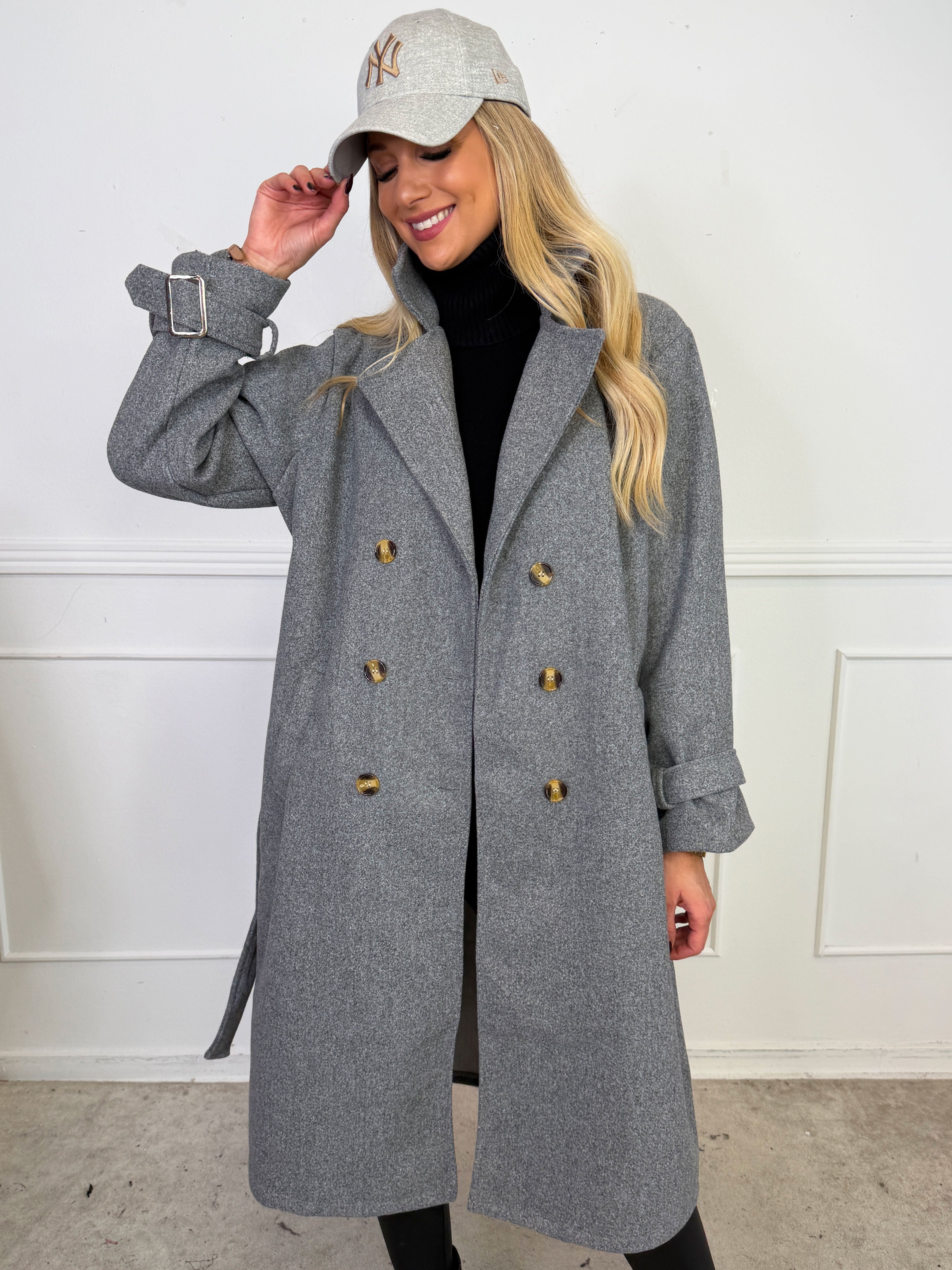 Sharpay Coat - Plus size trenchcoat med knytband